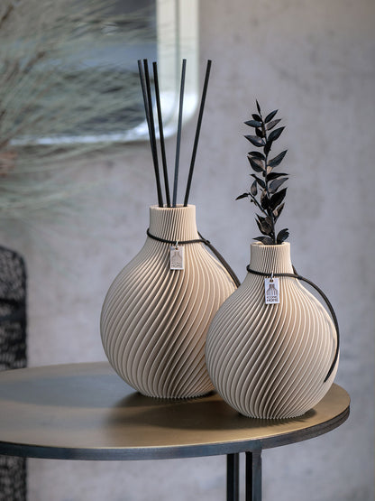 Duftvase Sphere - Raumduft Diffuser Set mit Duftöl und Duftstäbchen | pure white