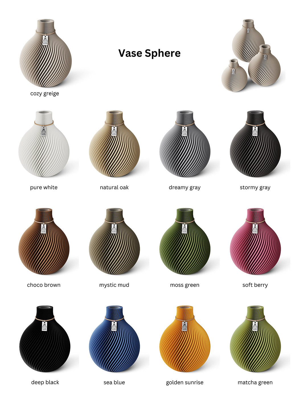 Tischvase Sphere 3er Set