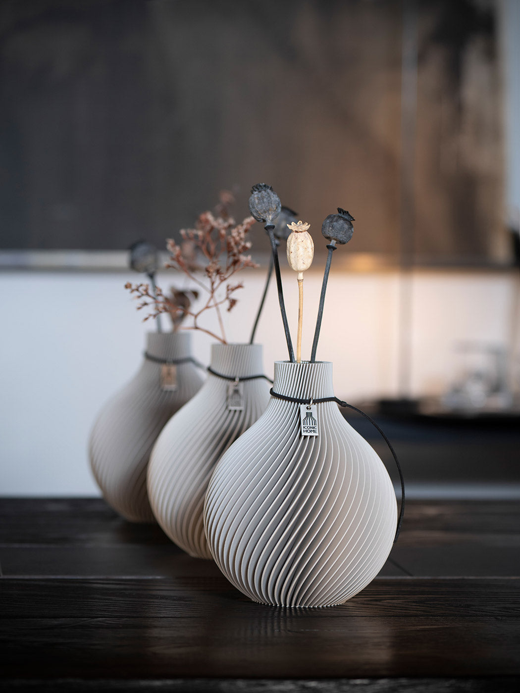 Tischvase Sphere im 3er Set in Cozy Greige von ICONIC HOME #mood