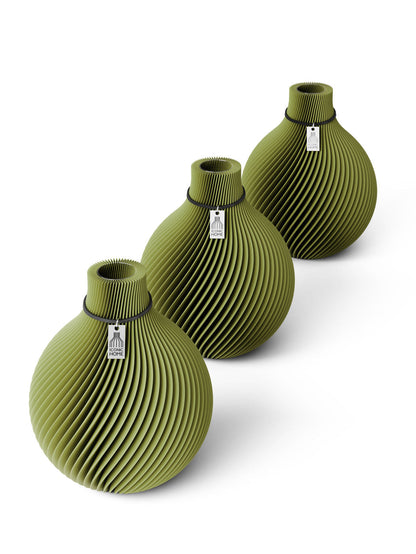 ICONIC HOME Tischvase Sphere schwarzes Band 17,5 cm Matcha Green