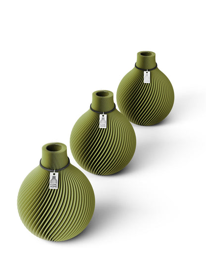 ICONIC HOME Tischvase Sphere schwarzes Band 15 cm Matcha Green